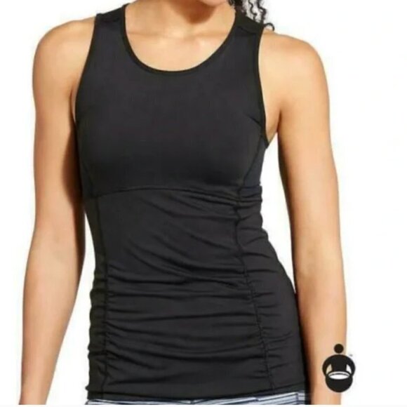 ATHLETA Women's Stealth Fitted Black Workout Tank Top Size M - Picture 1 of 9